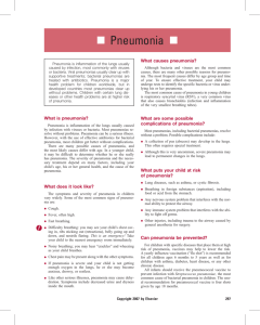 Pneumonia - Siena Pediatrics