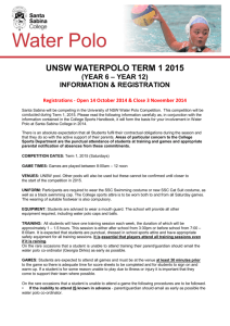 UNSW WATERPOLO TERM 1 2015