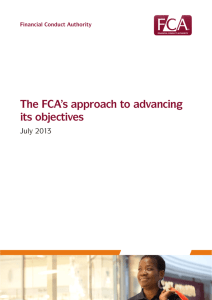 The FCA's approach to advancing its objectives