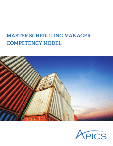 master scheduling manager competency model