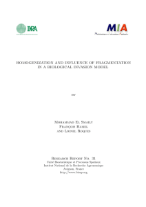 HOMOGENIZATION AND INFLUENCE OF FRAGMENTATION IN A