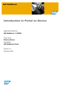 SAP NetWeaver Portal 7.3: Introduction to Portal on Device