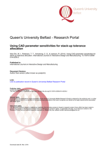 Using CAD parameter sensitivities for stack-up tolerance