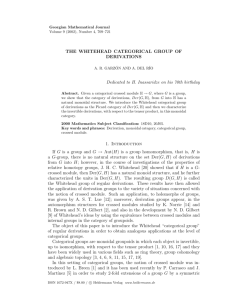 THE WHITEHEAD CATEGORICAL GROUP OF DERIVATIONS