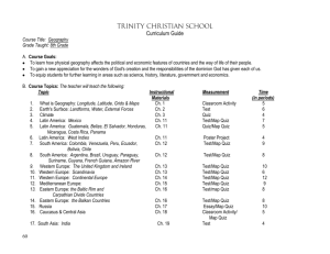 World Geography - Trinity Christian School