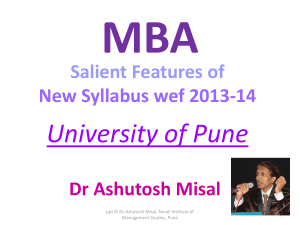 UoP MBA wef 2013-14 - Novel Group of Institutes