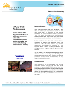 VOLVO Truck North America Success with Sunrise Data Warehousing