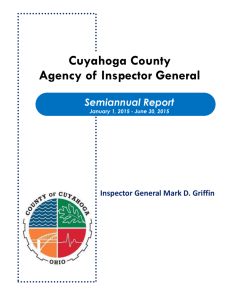 Cuyahoga County Agency of Inspector General Semiannual Report