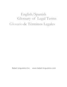 glosario jurídico - Babel Linguistics