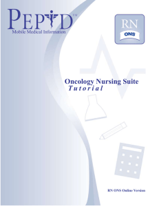 Oncology Nursing Suite Tutorial