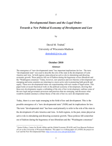 Developmental States and the Legal Order