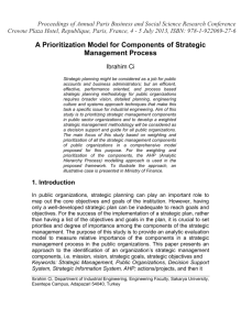 A Prioritization Model for Components of Strategic Management