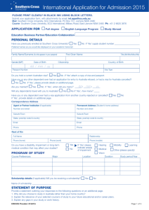 SCU International Application Form