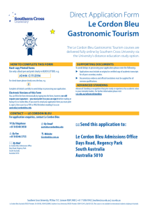Le Cordon Bleu Master of Gastronomic Tourism Direct Application
