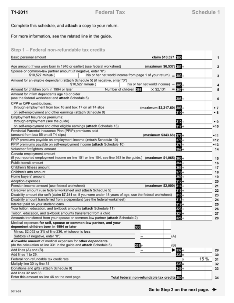 Federal Tax Schedule 1