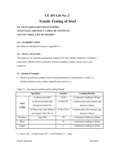 Tensile Testing of Steel - Civil and Environmental Engineering
