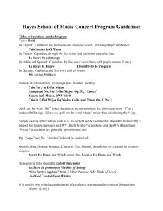 HSOM Concert Program Guidelines
