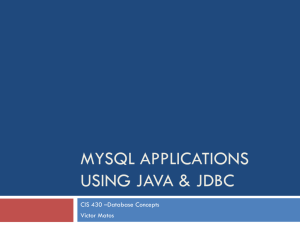 SQL Applications Using Java & JDBC