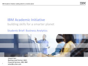 IBM Academic Initiative & Analytics