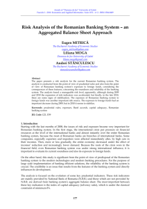 Risk Analysis of the Romanian Banking System – an Aggregated