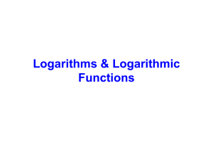 Logarithms & Logarithmic Functions