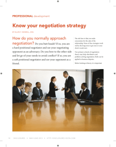 Know your negotiation strategy