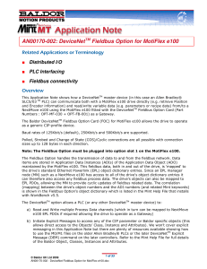 AN00170-002 - DeviceNet Fieldbus Option for MotiFlex e100