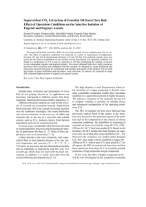 Supercritical CO2 Extraction of Essential Oil from Clove