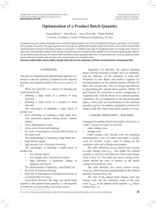 Optimization of a Product Batch Quantity