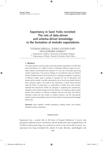 Expectancy in Sami Yoiks revisited: The role of data