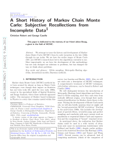 A Short History of Markov Chain Monte Carlo: Subjective