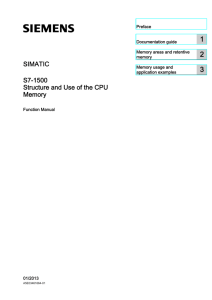 Structure and Use of the CPU Memory - Siemens