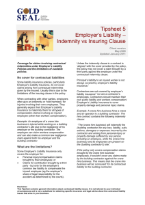 Employers Liability – Indemnity v Insuring Clause