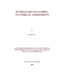 EUTHANASIA IN ZAMBIA: AN ETHICAL ASSESSMENT