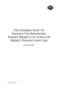 The Possible Ways To Finance The Renewable Energy Projects In