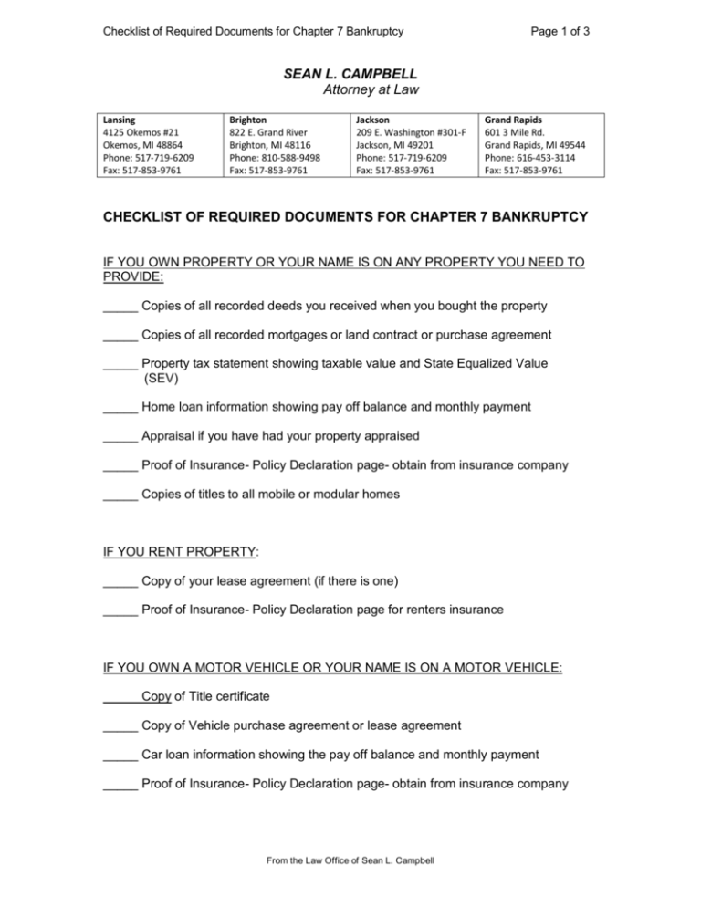 chapter-7-bankruptcy-document-checklist