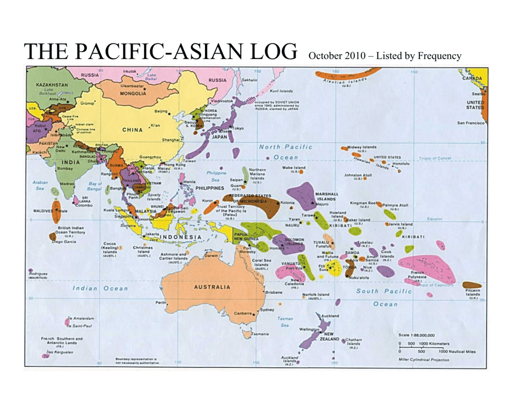 The Pacific Asian Log October 2010 Listed By Frequency