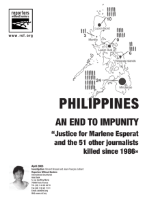 PHILIPPINES An end to impunity “Justice for Marlene