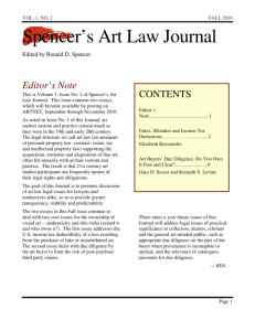 Spencer's Art Law Journal - Carter Ledyard & Milburn