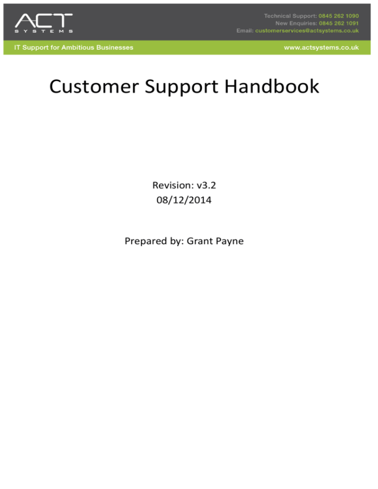 Customer Support Handbook