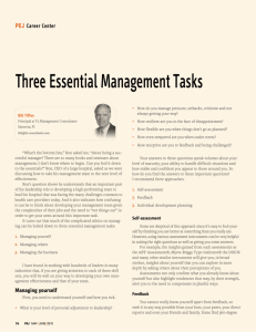 Three Essential Management Tasks