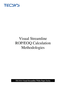 Visual Streamline ROP/EOQ Calculation Methodologies