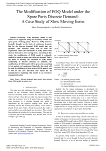 The Modification of EOQ Model under the Spare Parts Discrete