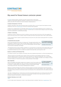 E&y award for Parasol honours contractor pioneer