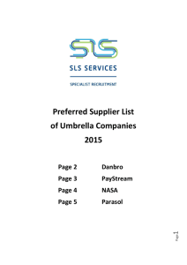Preferred Supplier List of Umbrella Companies 2015