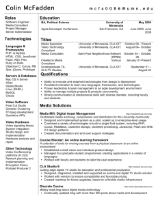 Resume Fall 2009
