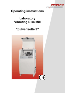 Operating instructions Laboratory Vibrating Disc Mill “pulverisette 9”