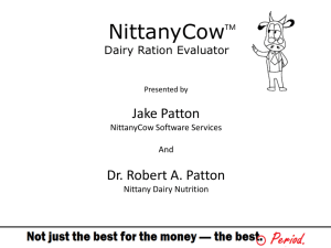 NittanyCow Dairy Ration Evaluator