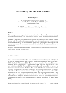 Metalearning and Neuromodulation