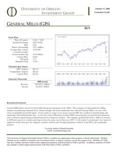 general mills (gis) - University of Oregon Investment Group